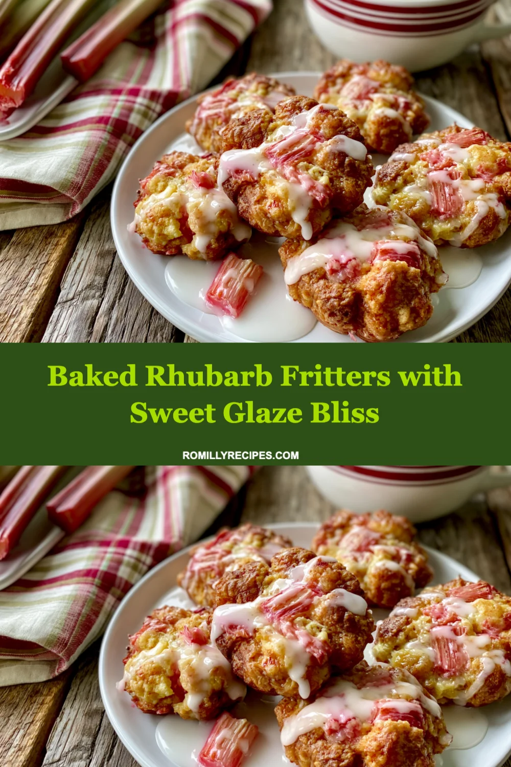 Delight in Baked Rhubarb Fritters with Sweet Glaze Bliss - A Must-Try Recipe!