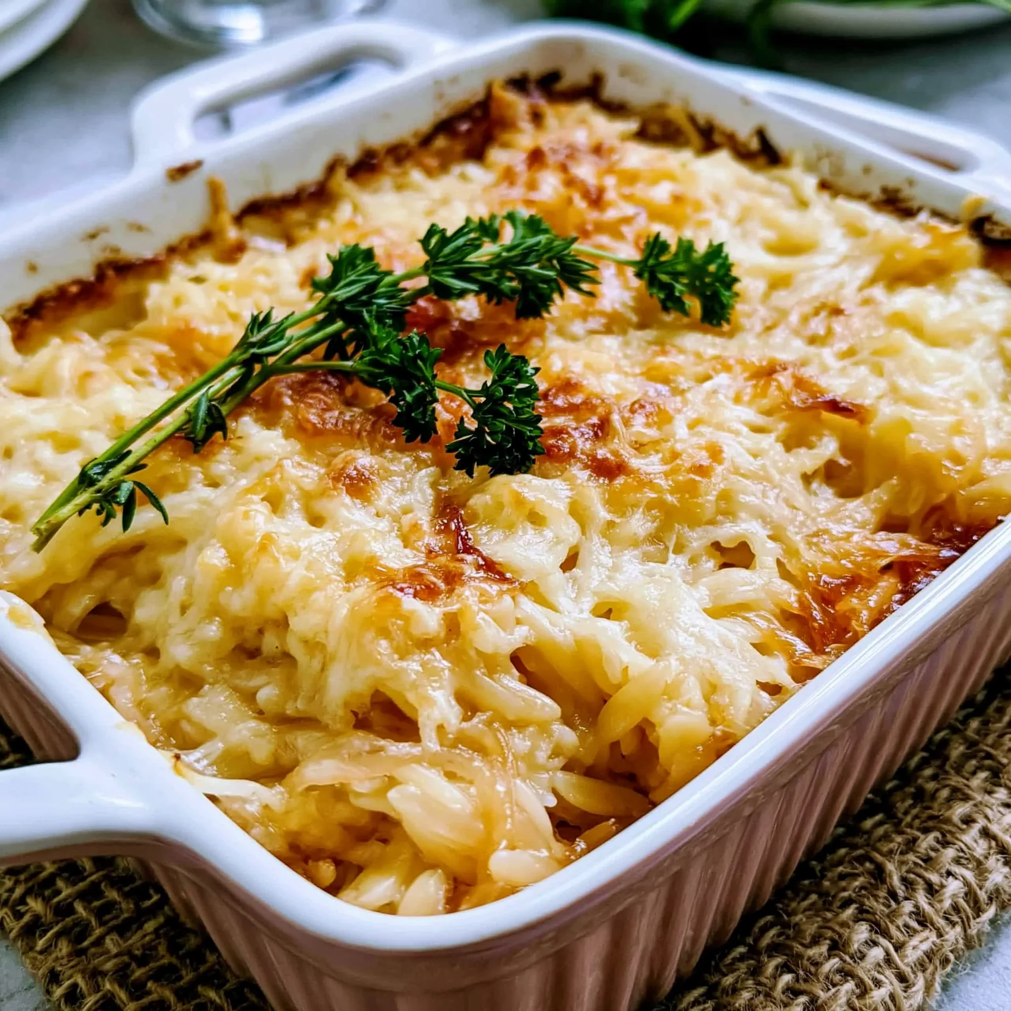 Caramelized Onion and Gruyère Orzo Bake Recipe