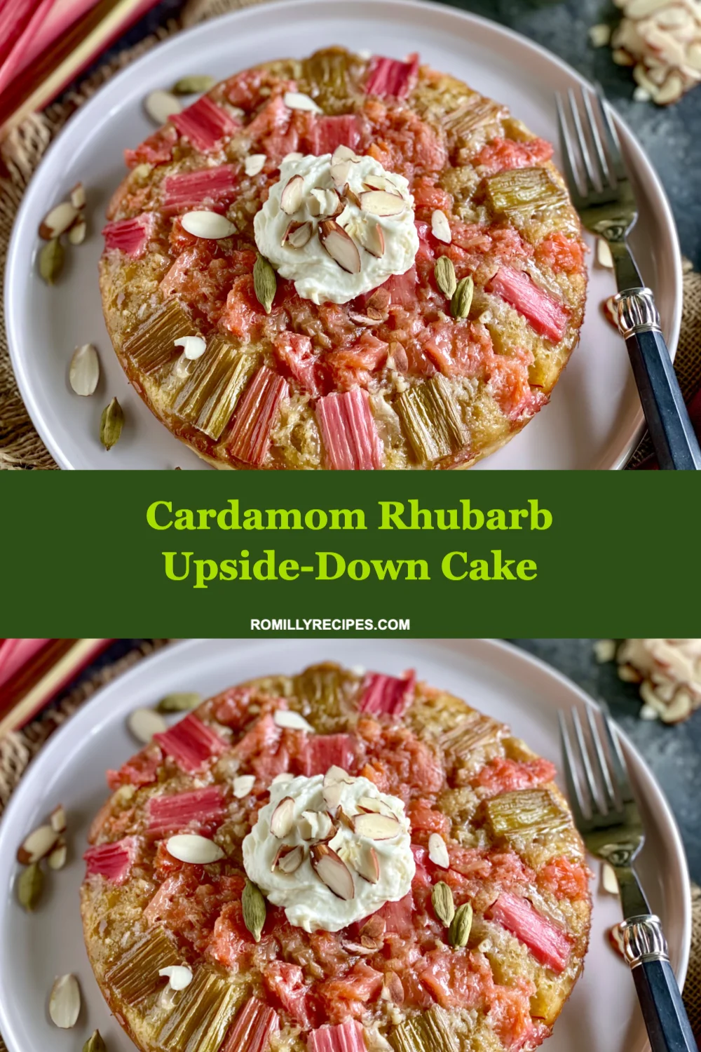 Delight in This Easy Cardamom Rhubarb Upside-Down Cake Recipe for Sweet and Tangy Bliss!
