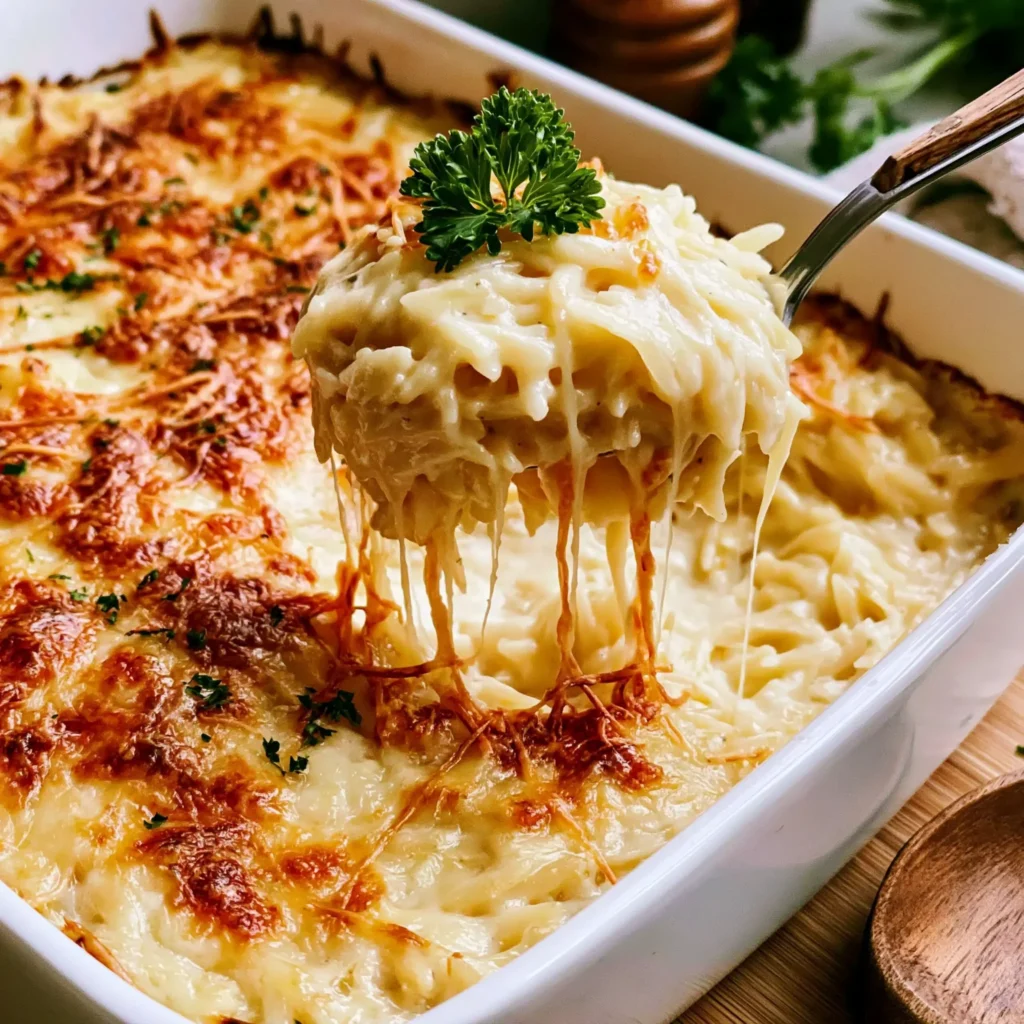 Creamy Garlic Parmesan Baked Orzo Recipe