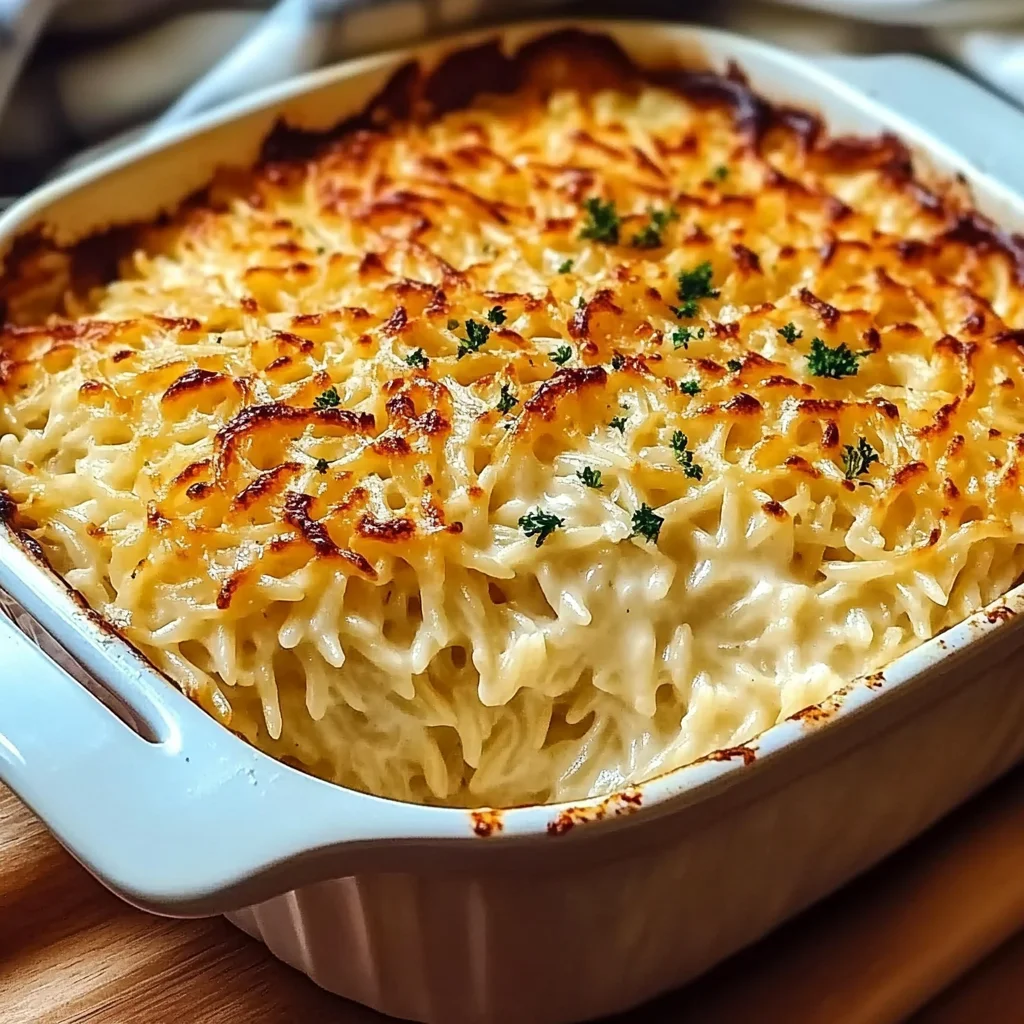 Creamy Garlic Parmesan Baked Orzo Recipe