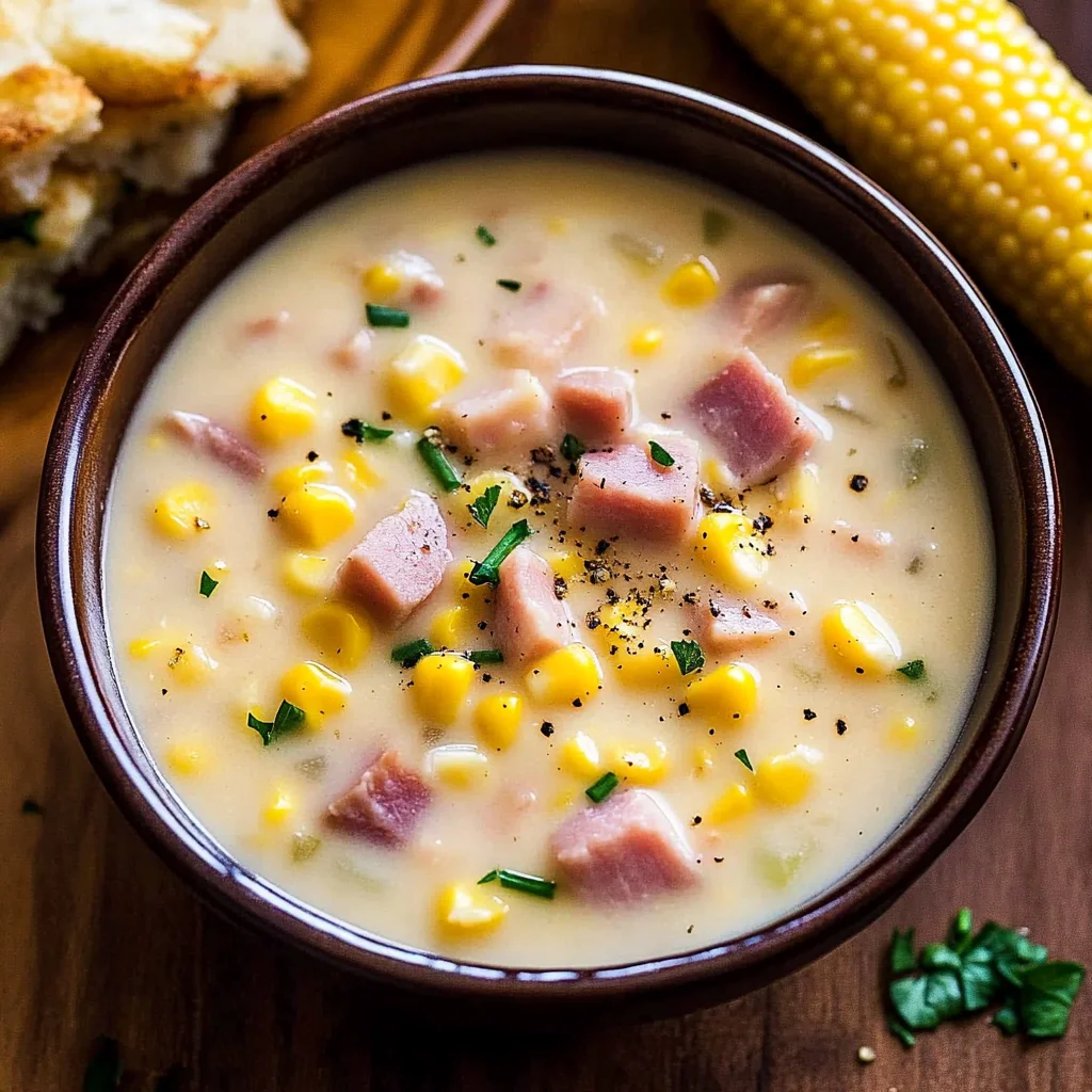 Ham and Potato Corn Chowder Recipe (Creamy and Comforting!)