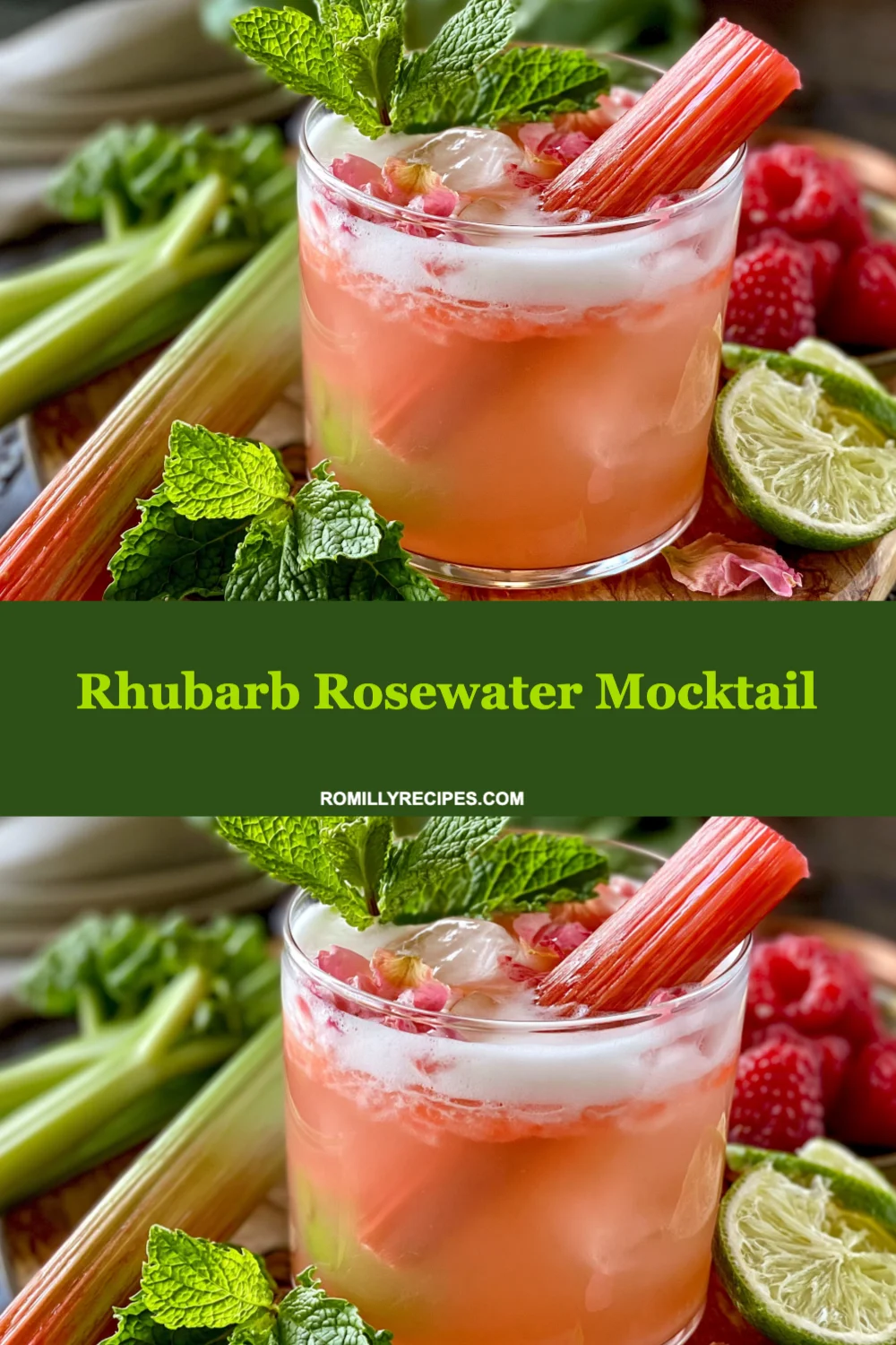 Delight in Summer with a Refreshing Rhubarb Rosewater Mocktail Recipe!