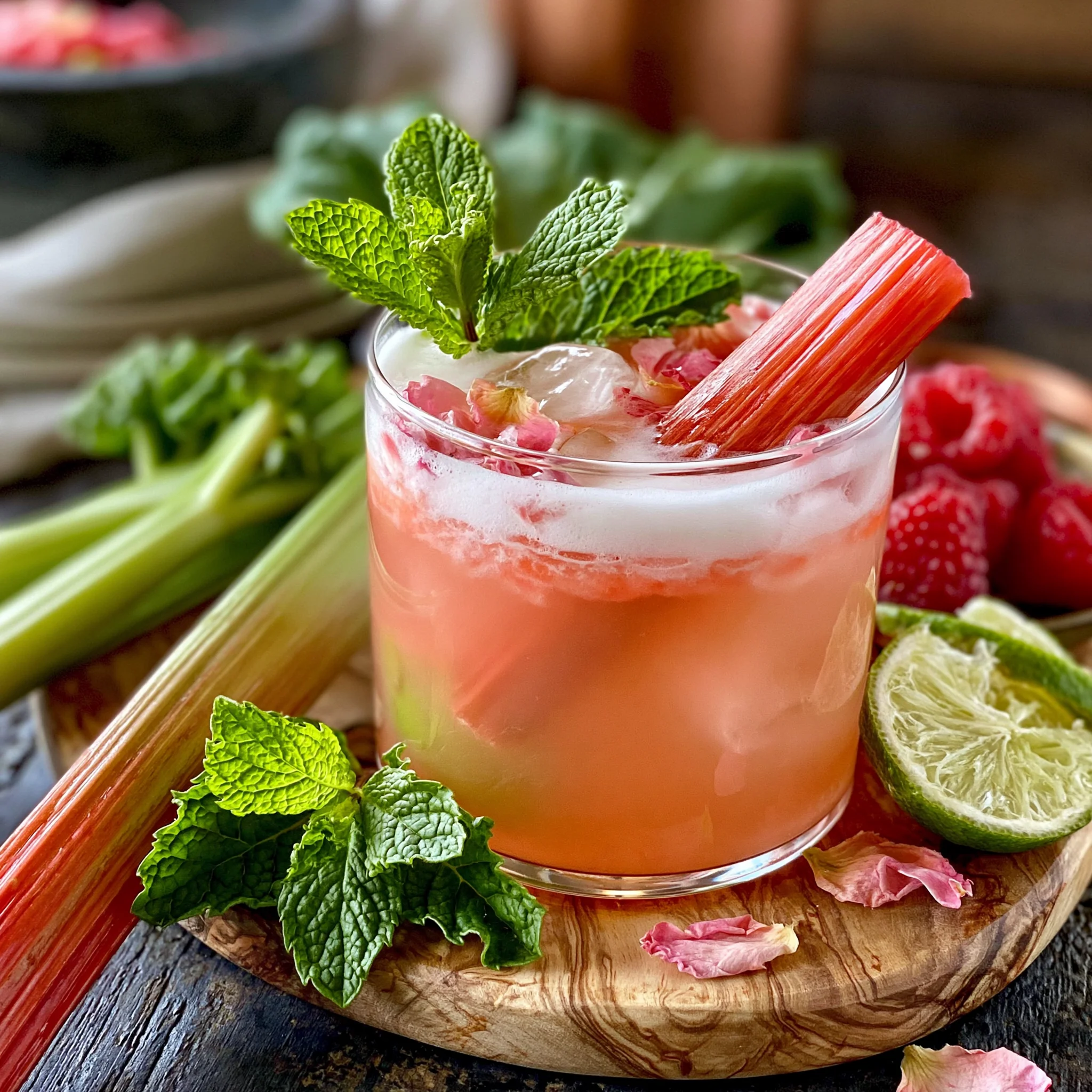 Refreshing Rhubarb Rosewater Mocktail Recipe