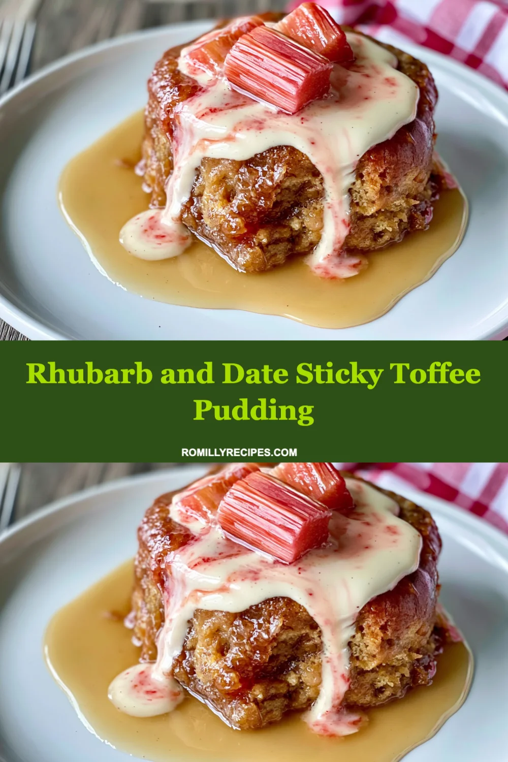 Indulge in Rhubarb and Date Sticky Toffee Pudding - A Unique Twist on a Classic Dessert!