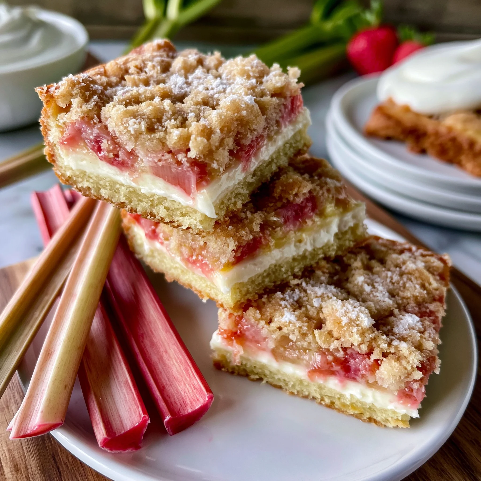 Rhubarb and Vanilla Custard Bars Recipe (Deliciously Tart and Creamy!)