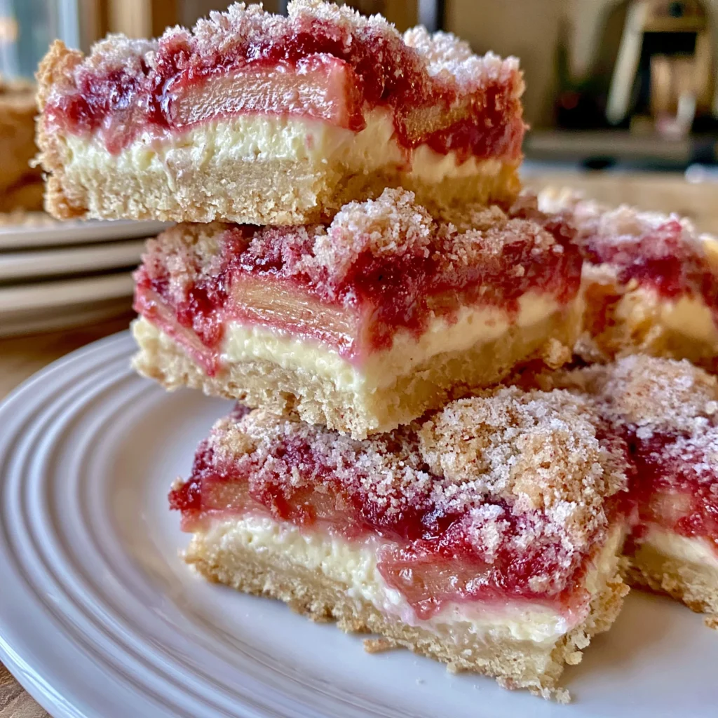 Rhubarb Bars with Cream Cheese Recipe (Easy and Delicious!)