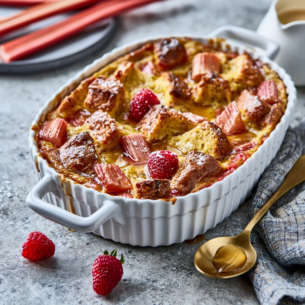 Rhubarb Bread Pudding Recipe (Deliciously Comforting!)