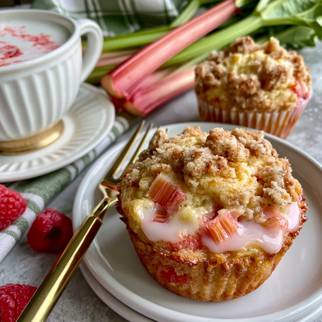 Rhubarb Muffins with Streusel Topping Recipe