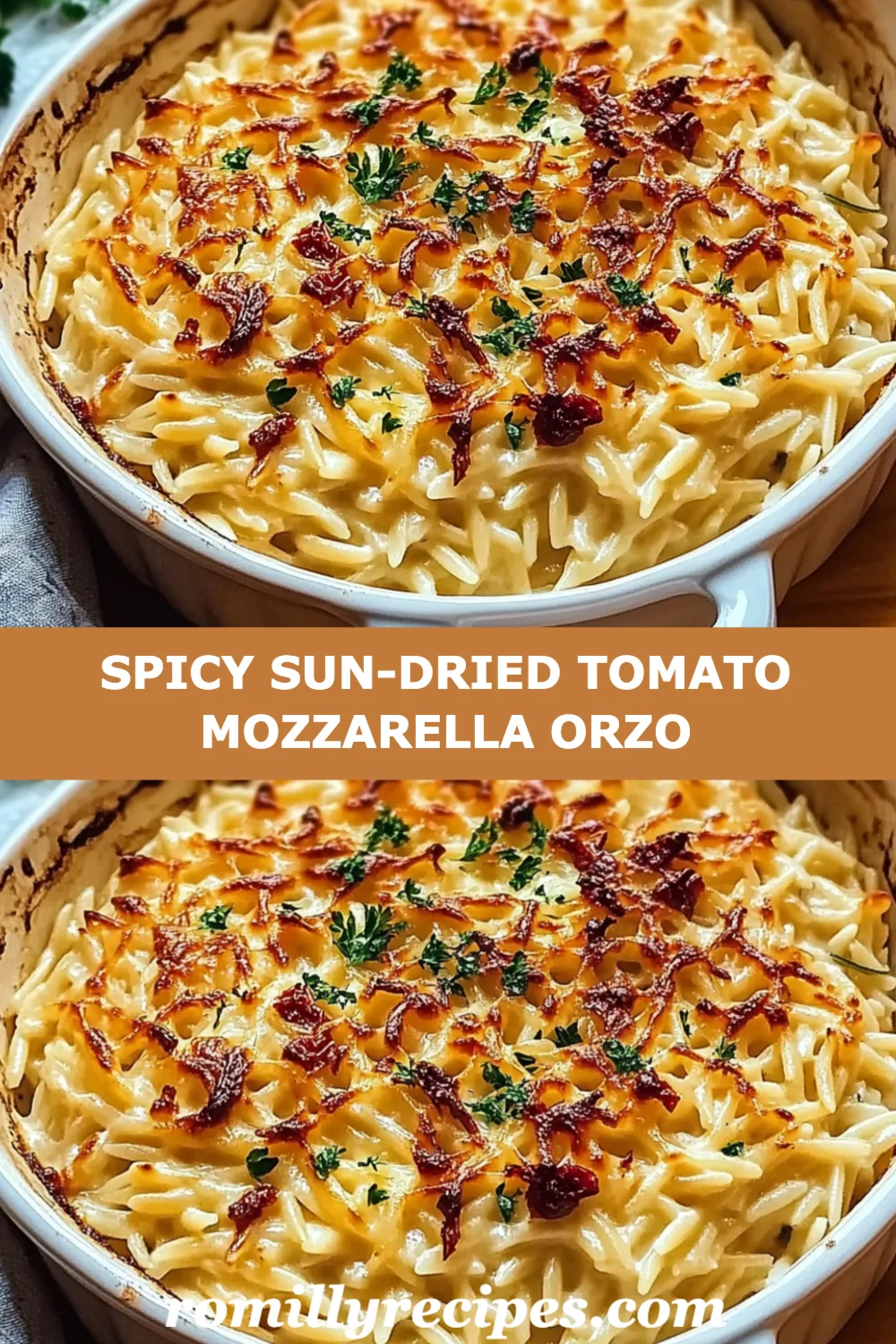 Spicy Sun-Dried Tomato Mozzarella Orzo Recipe