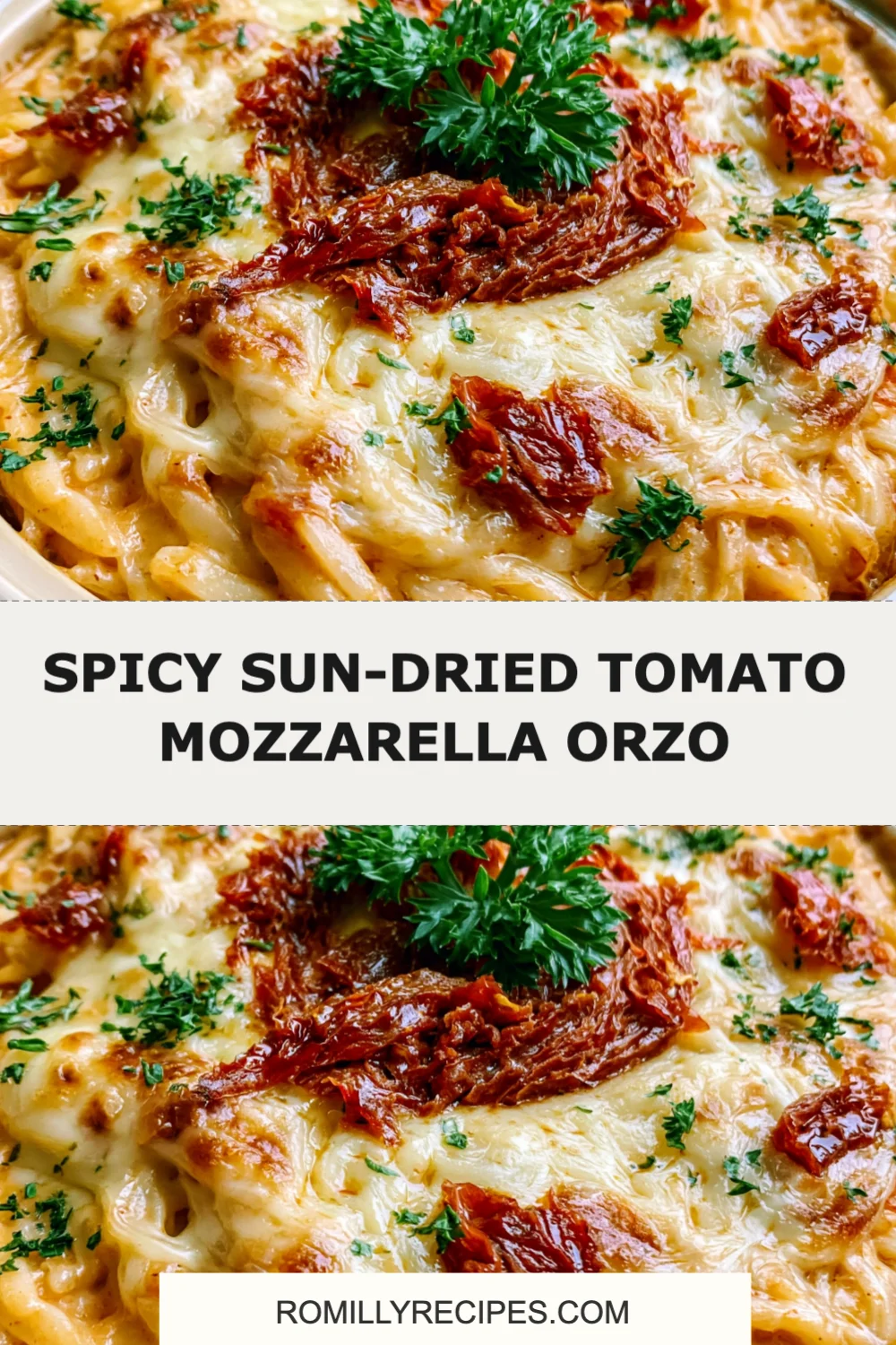 Delicious Spicy Sun-Dried Tomato Mozzarella Orzo in Under 30 Minutes!