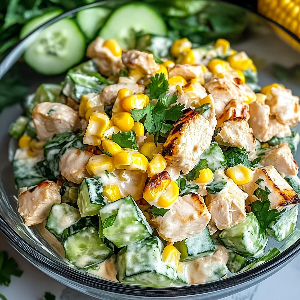 Street Corn Creamy Cucumber Chicken Salad Recipe