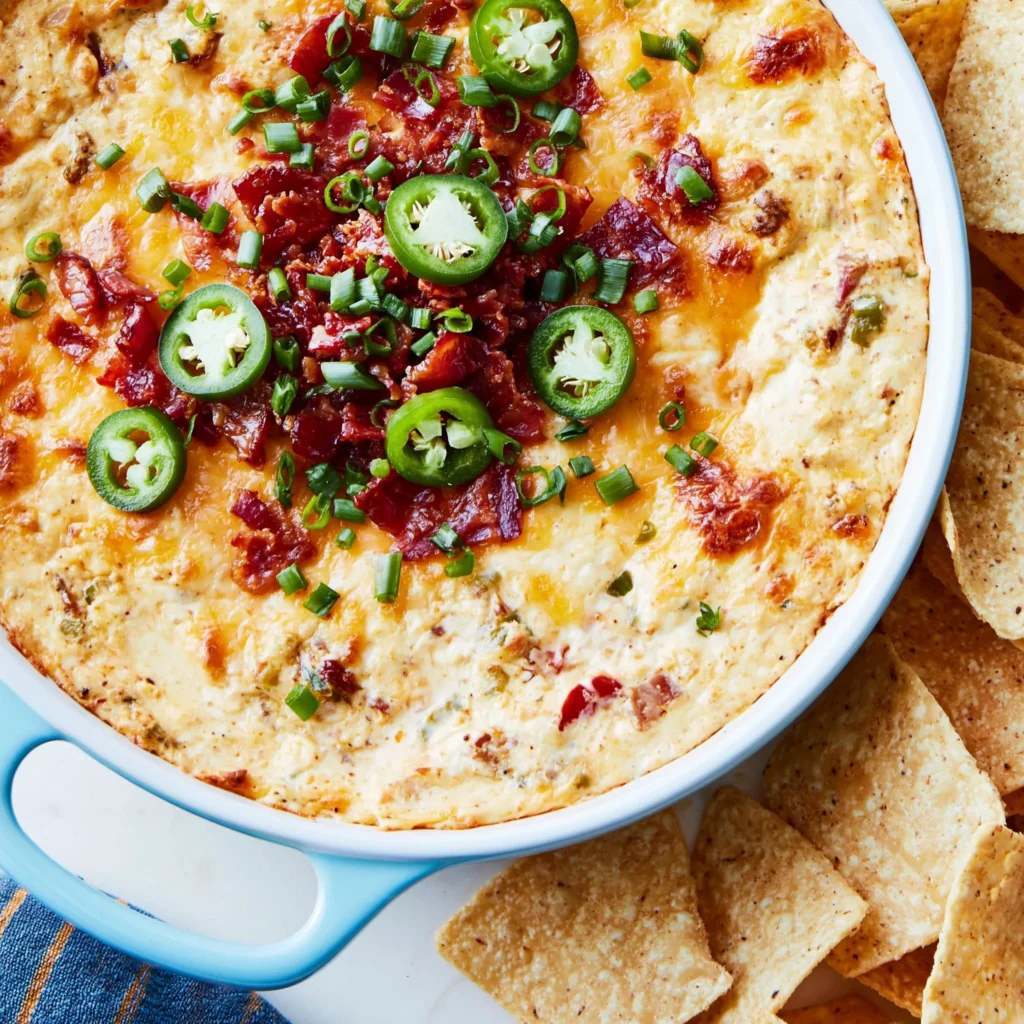 Three-Cheese Jalapeño Dip Recipe (Creamy and Spicy!)