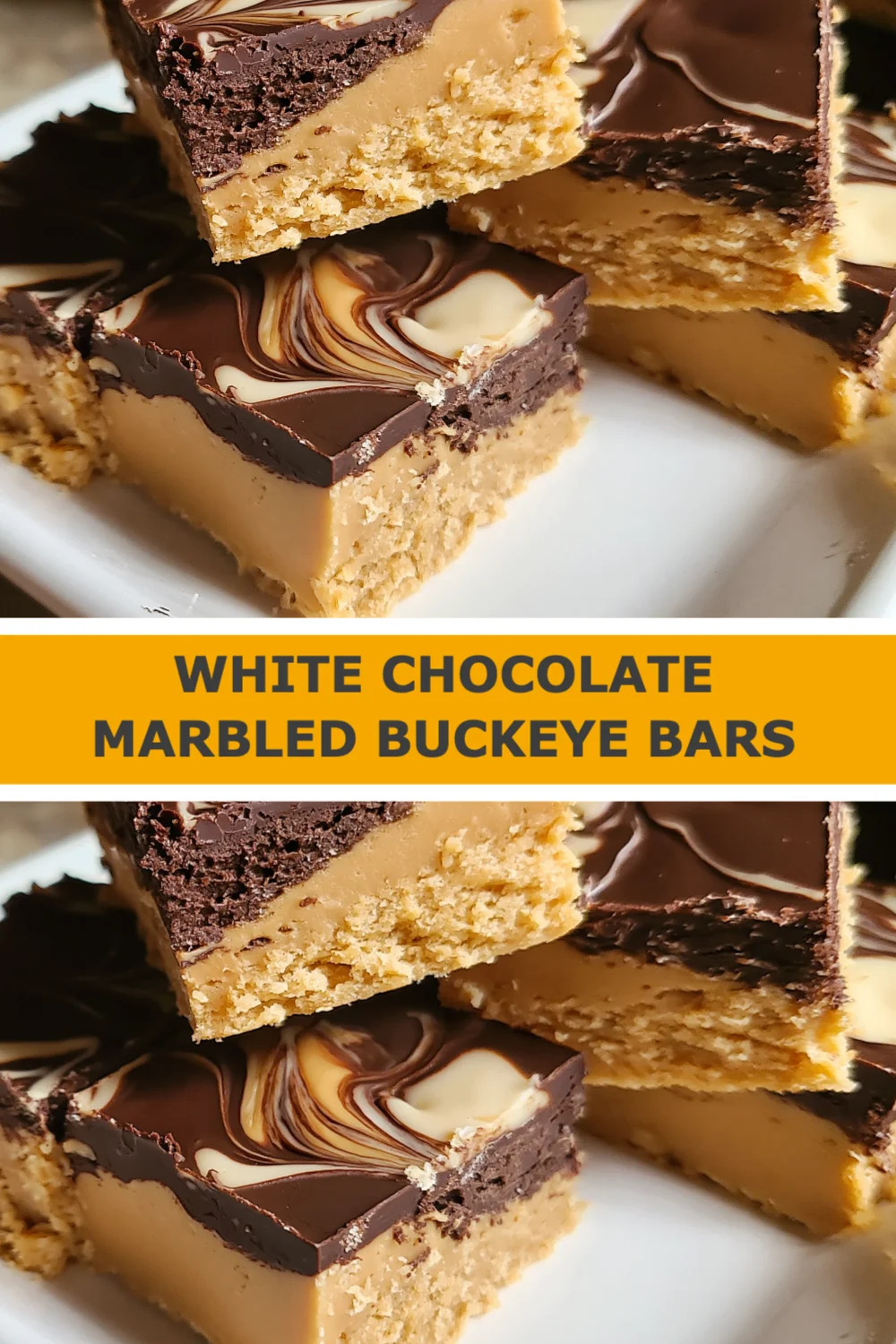 Irresistible White Chocolate Marbled Buckeye Bars Recipe You Need to Try Today!
