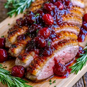 Crispy Cast Iron Seared Duck Breast Recipe with Easy Cherry Pan Sauce