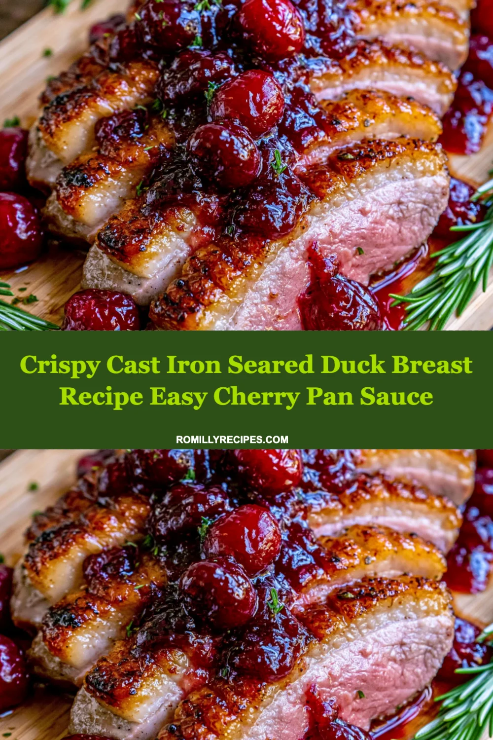 Crispy Cast Iron Seared Duck Breast with Easy Cherry Pan Sauce - Impress Your Guests Tonight!
