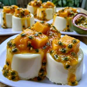 Dairy-Free Mango Coconut Panna Cotta Recipe with Passion Fruit Drizzle