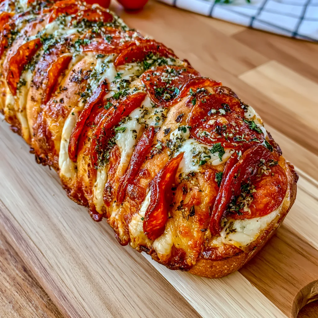 Garlic Herb Pepperoni Bread Recipe (Easy and Delicious!)