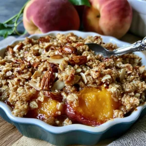 Gluten-Free Peach Crisp Recipe with Easy Almond Oat Topping