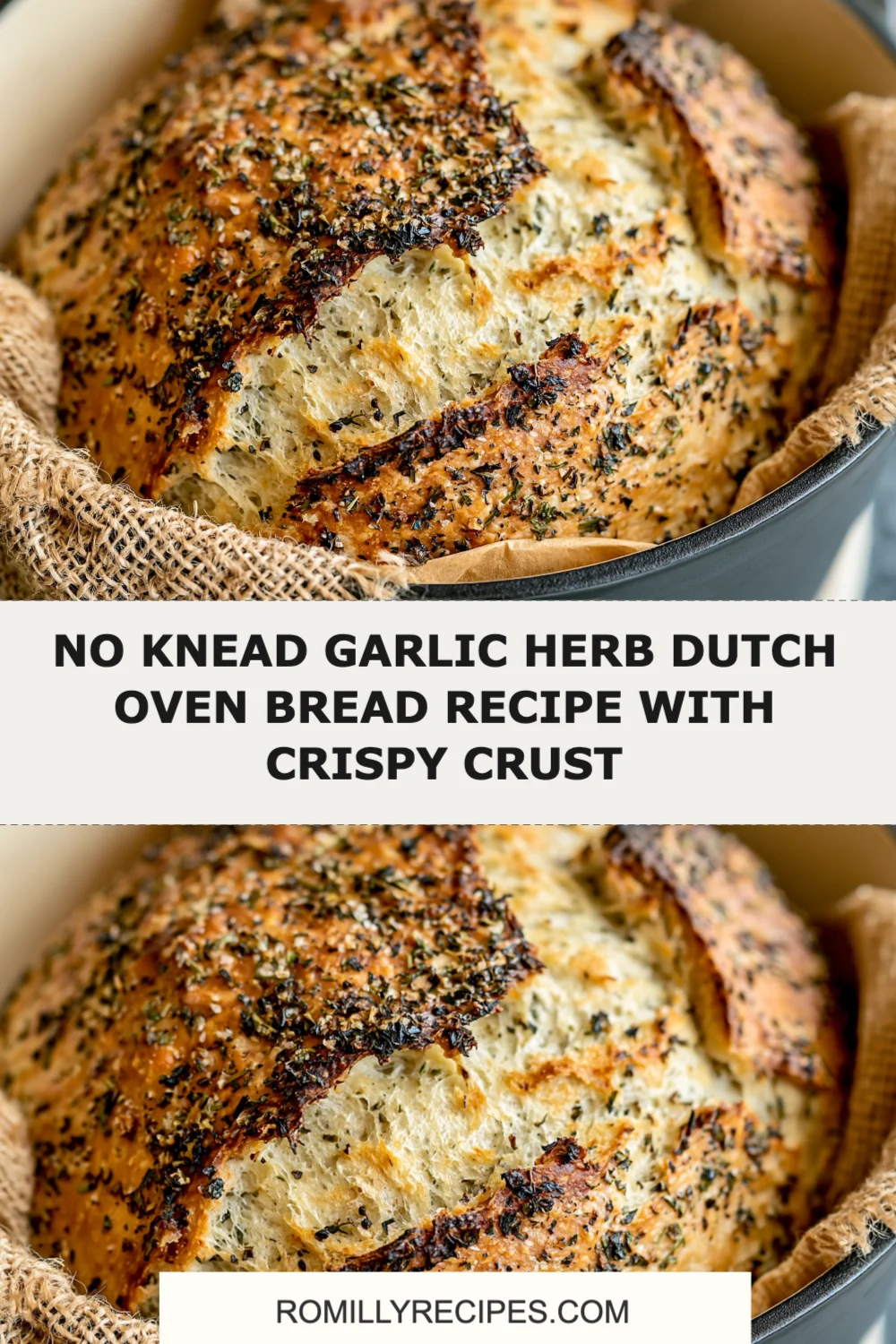 No Knead Garlic Herb Dutch Oven Bread Recipe for a Crispy Crust You'll Love!
