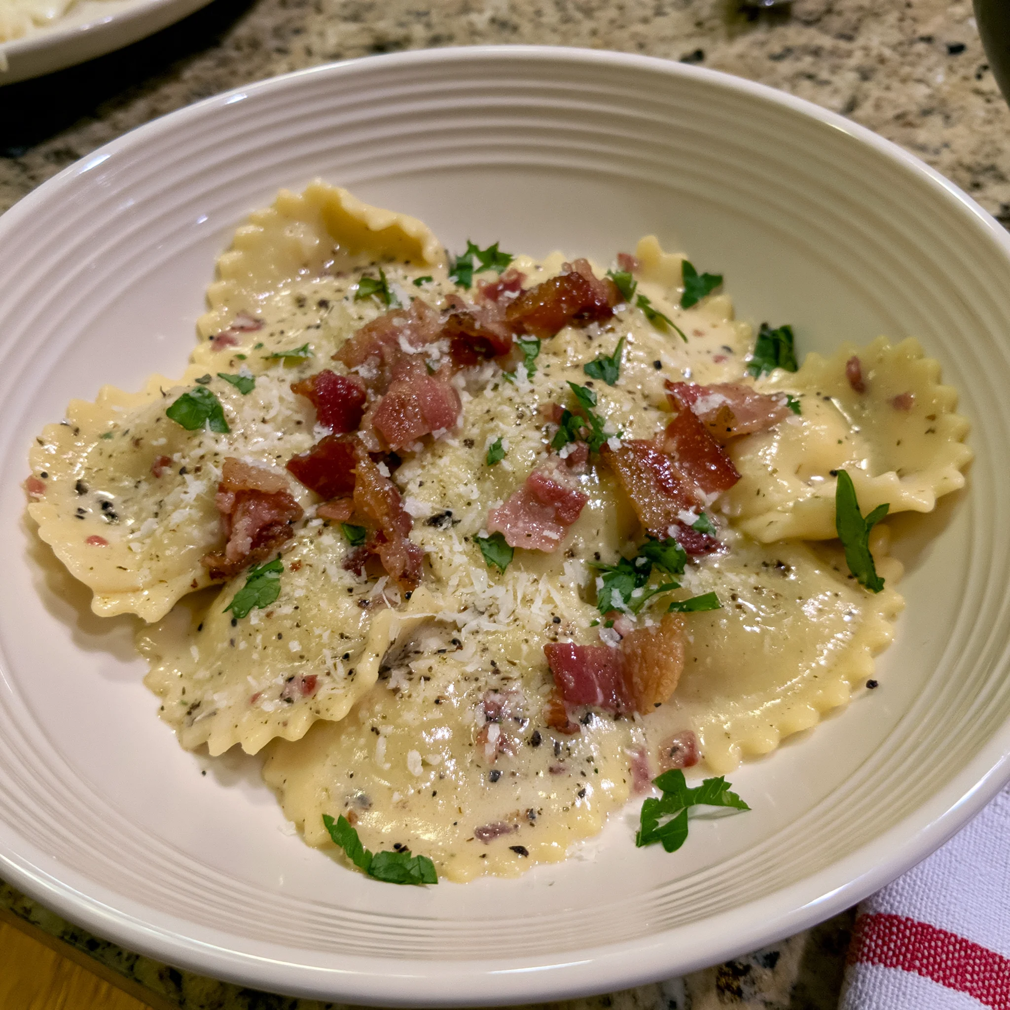 Quick Olive Garden Ravioli Carbonara Recipe