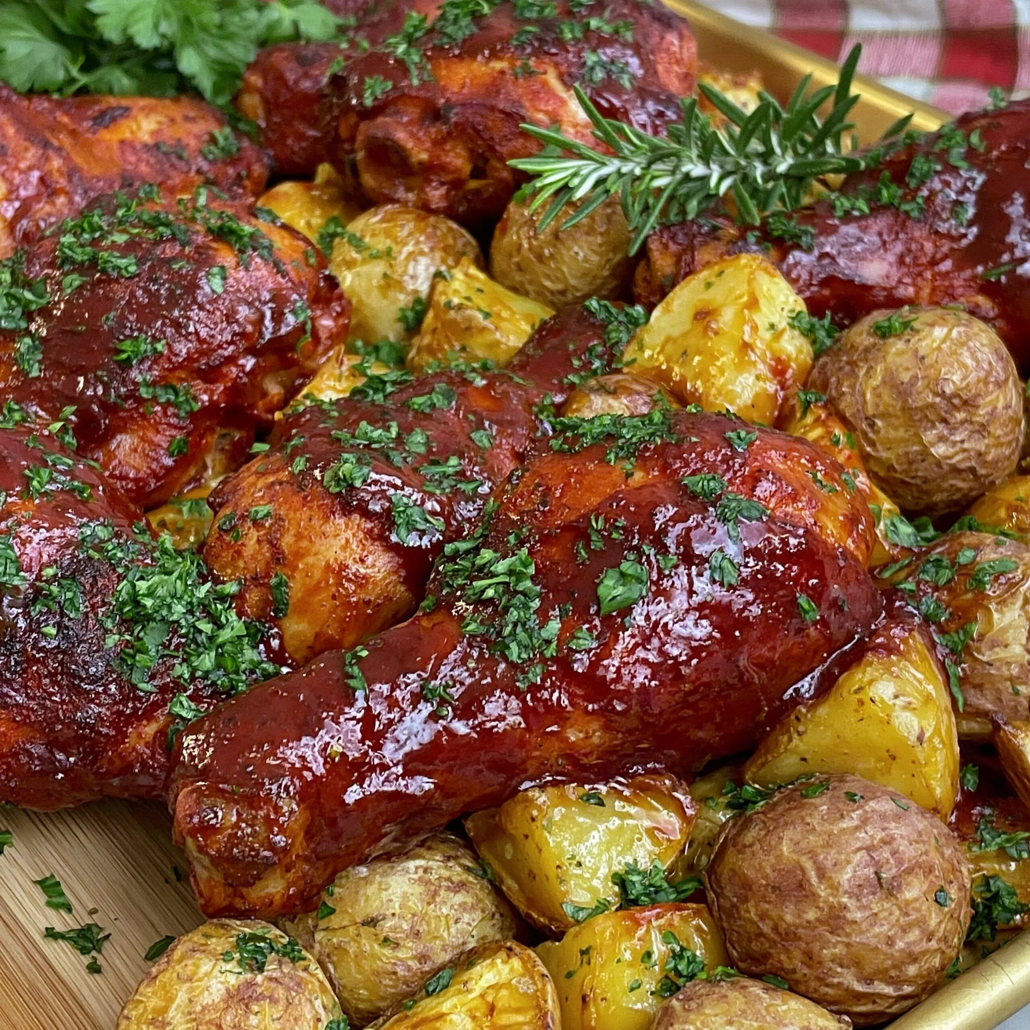 Sheet Pan Smoky Paprika Chicken Drumsticks Recipe with Roasted Potatoes